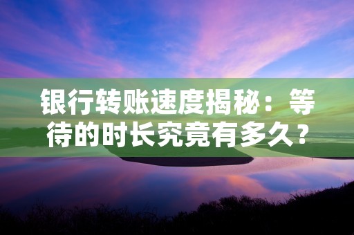 银行转账速度揭秘：等待的时长究竟有多久？，哪个银行转账速度最快