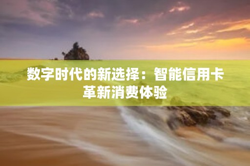 数字时代的新选择：智能信用卡革新消费体验