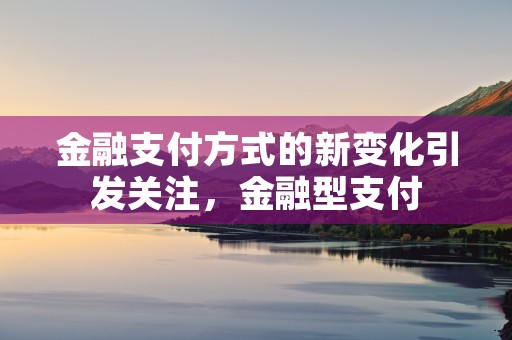 金融支付方式的新变化引发关注，金融型支付