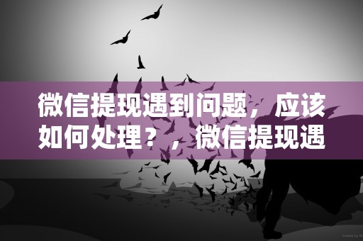 微信提现遇到问题，应该如何处理？，微信提现遇到问题怎么解决